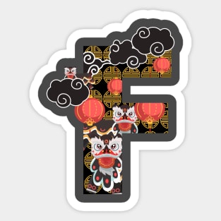 Alphabet in lion dance Sticker